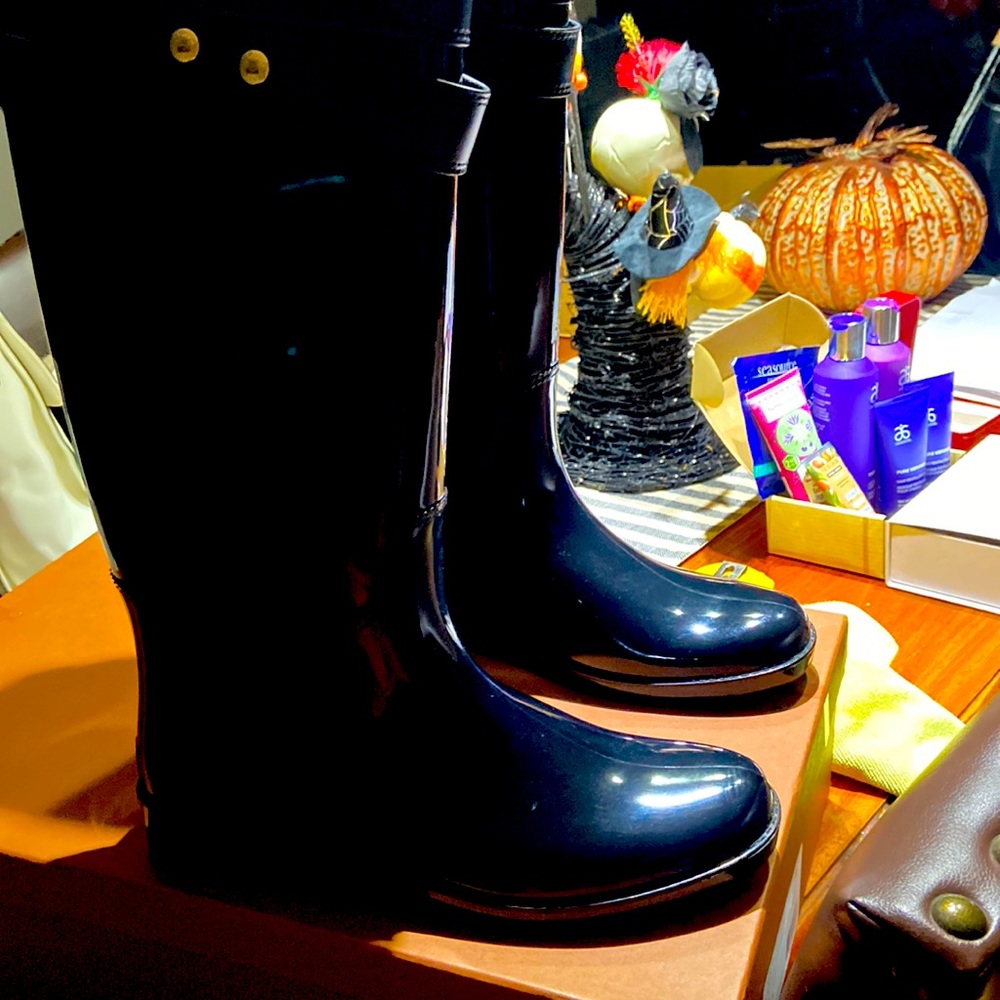 Coach boots rubber with box worn 1x Rainboots